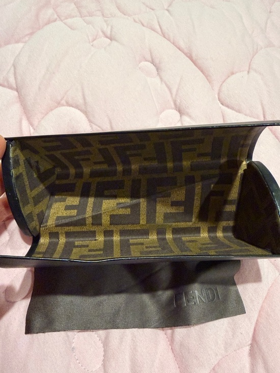 Fendi Gold Metal Aviator Sunglasses with Dark Green Lenses
